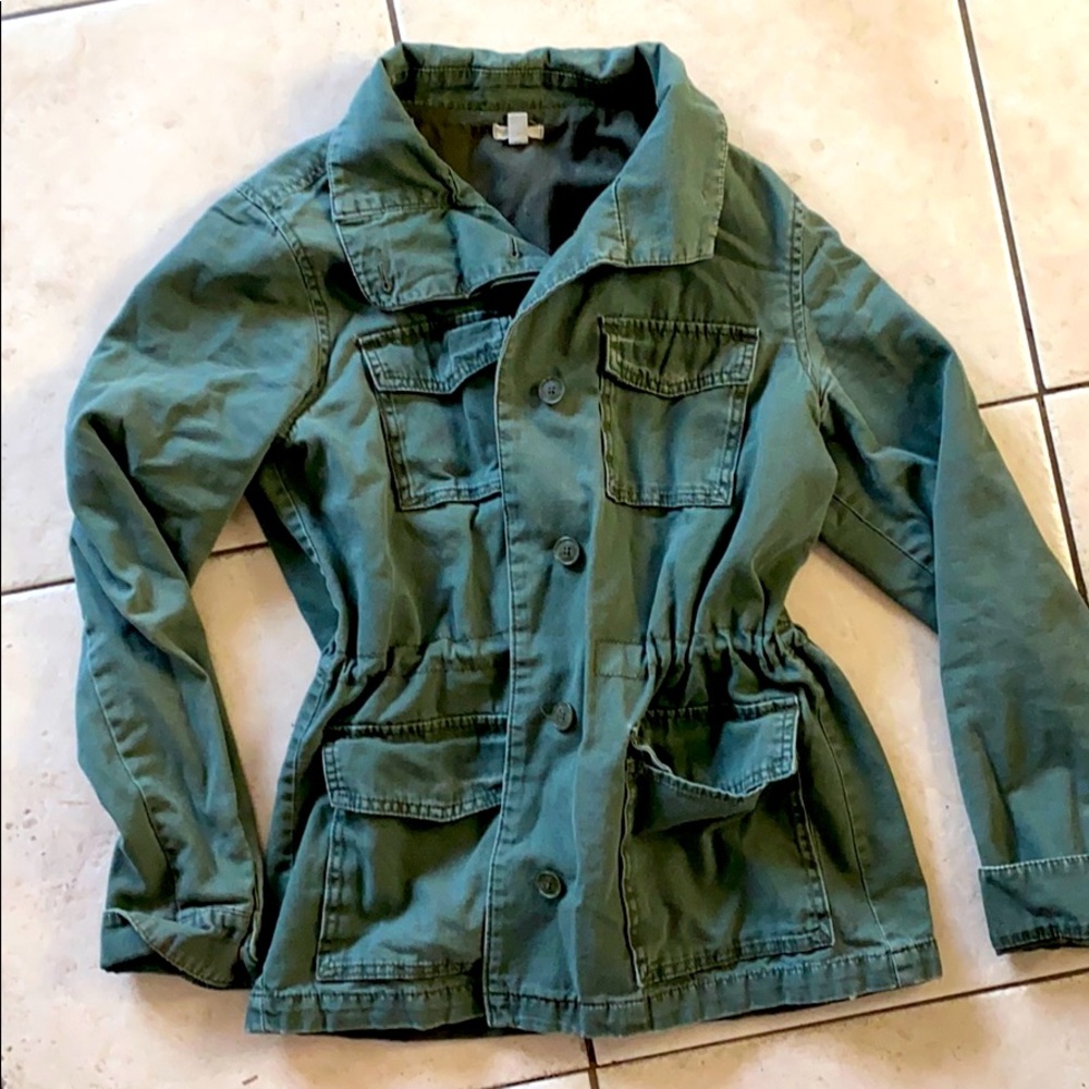 Army green trench coat